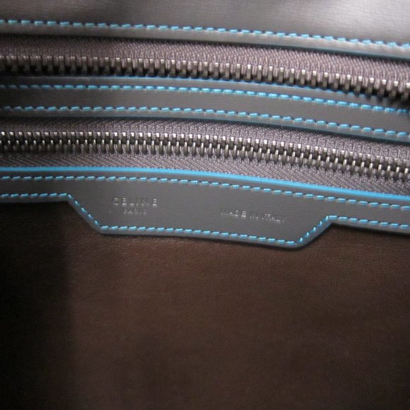 Celine Micro Luggage Tote -- Satin Debossed Calfskin Anthracite Like New - Picture 8 of 9